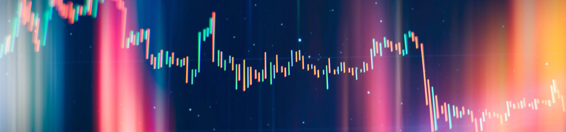 Abstract Financial Trading Graphs On Monitor Analysis On The Monitor