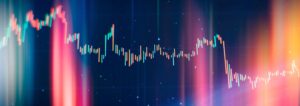 Abstract Financial Trading Graphs On Monitor Analysis On The Monitor