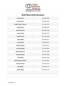 Staff Direct Dial Numbers 4877 2688 9205 v.2